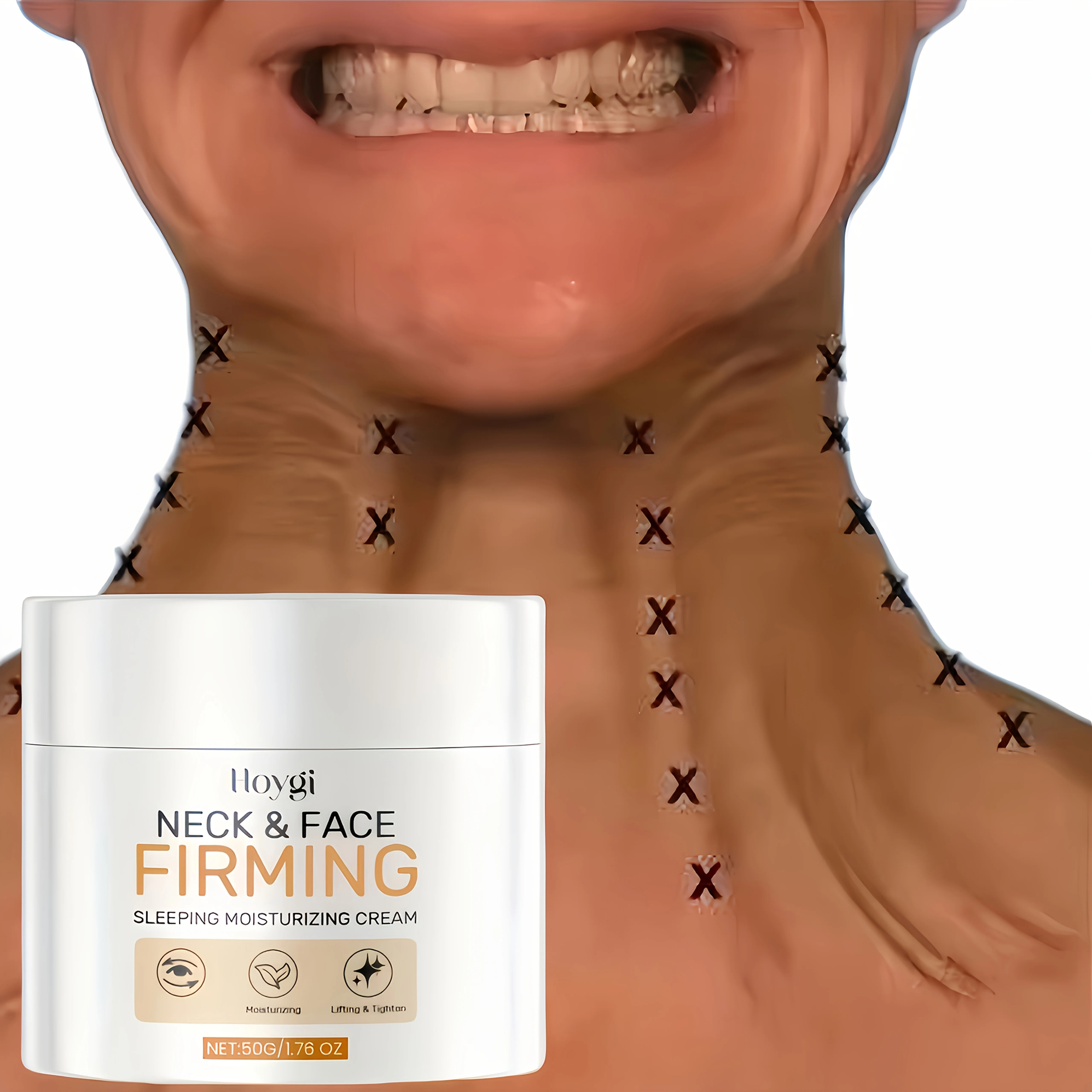

Hyaluronic Acid & Collagen Neck Tightening Cream 50g/1.76oz - Alcohol-Free, Plant-Based Squalane, for Wrinkles, Crow'S Feet
