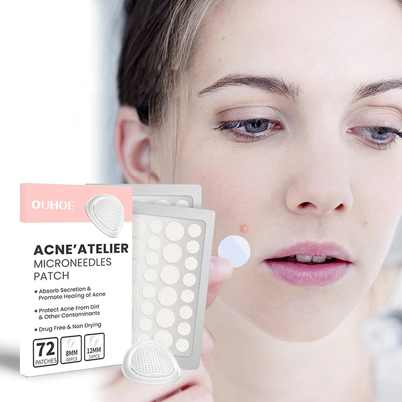 72 pièces Patch de boutons Invisible élimination de l'acné autocollants de soins de la peau correcteur visage tache beauté outils de maquillage outil de soins du visage