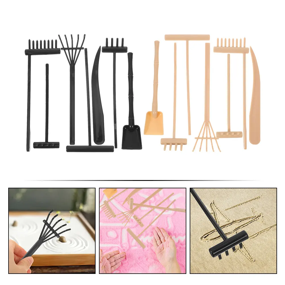 

14pcs Zen Rake Set Sandbox Tools Meditation Sand Rake For Relaxation Sand Table Accessories Zen Garden Tools Garden