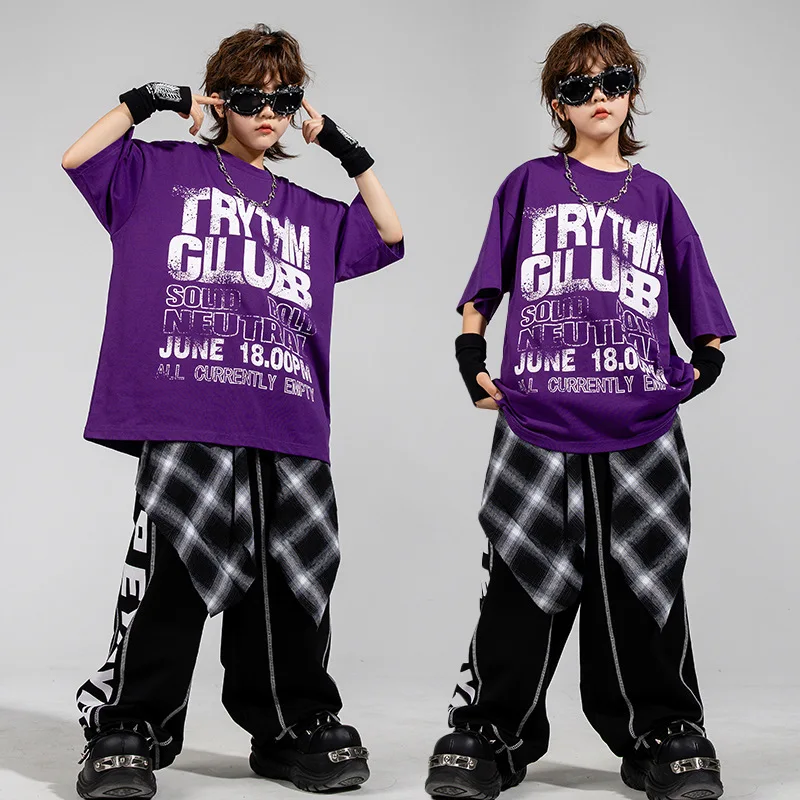

Boys Hip Hop Dance Clothes Sets Short Sleeve T Shirt Pants Jazz Practice Wear Street Dancing Performance Outfit Stage Costume