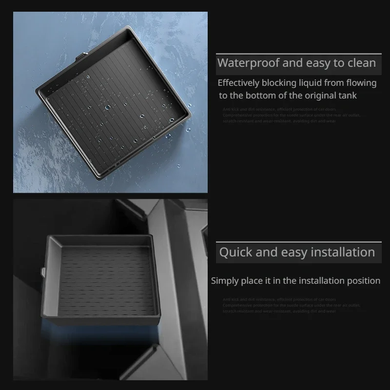 For Tesla Cybertruck 2024 Pickup Accessories Armrest Box Storage Center Console Storage Non-slip Silicone Pad Organizer Tray