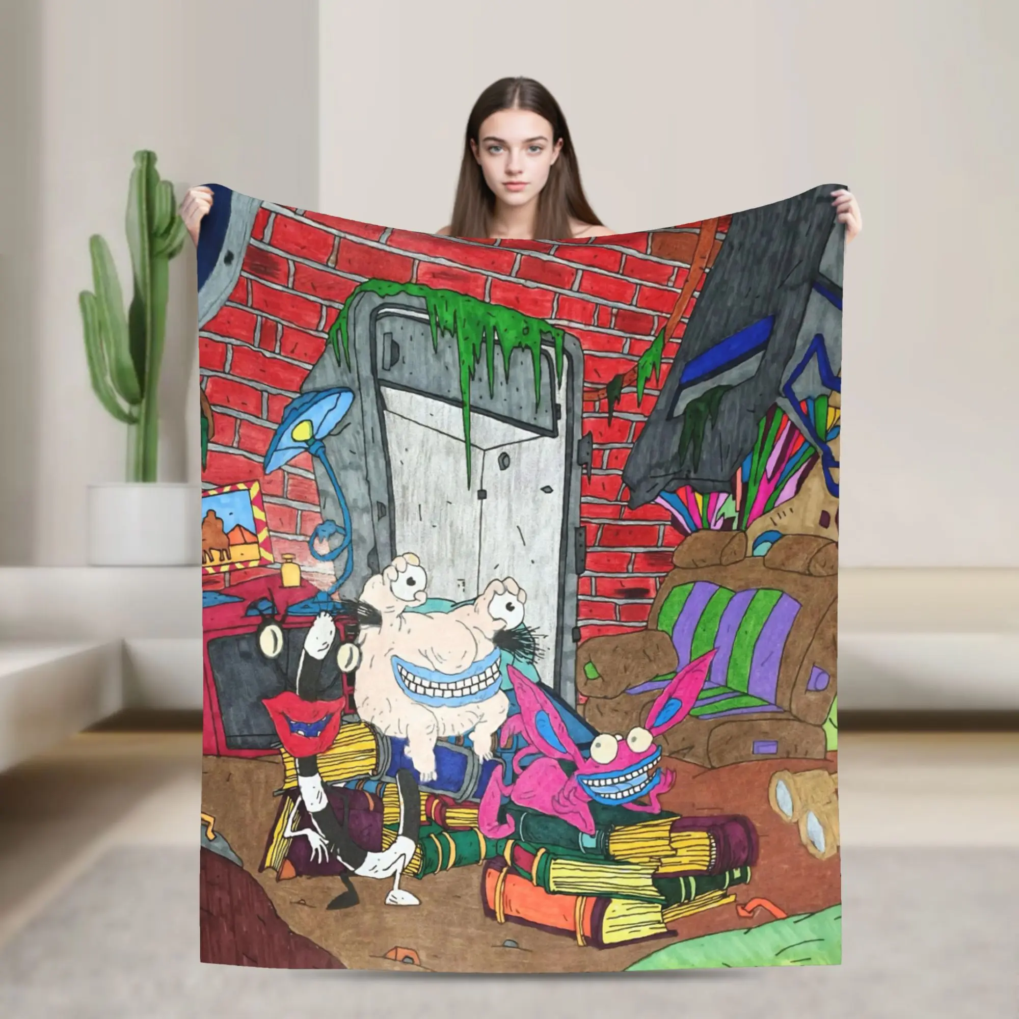 Aaahh Real M-Monsters  Blankets Fleece  Comfortable Ultra-Soft Throw Blanket for Bed Plush Thin Quilt