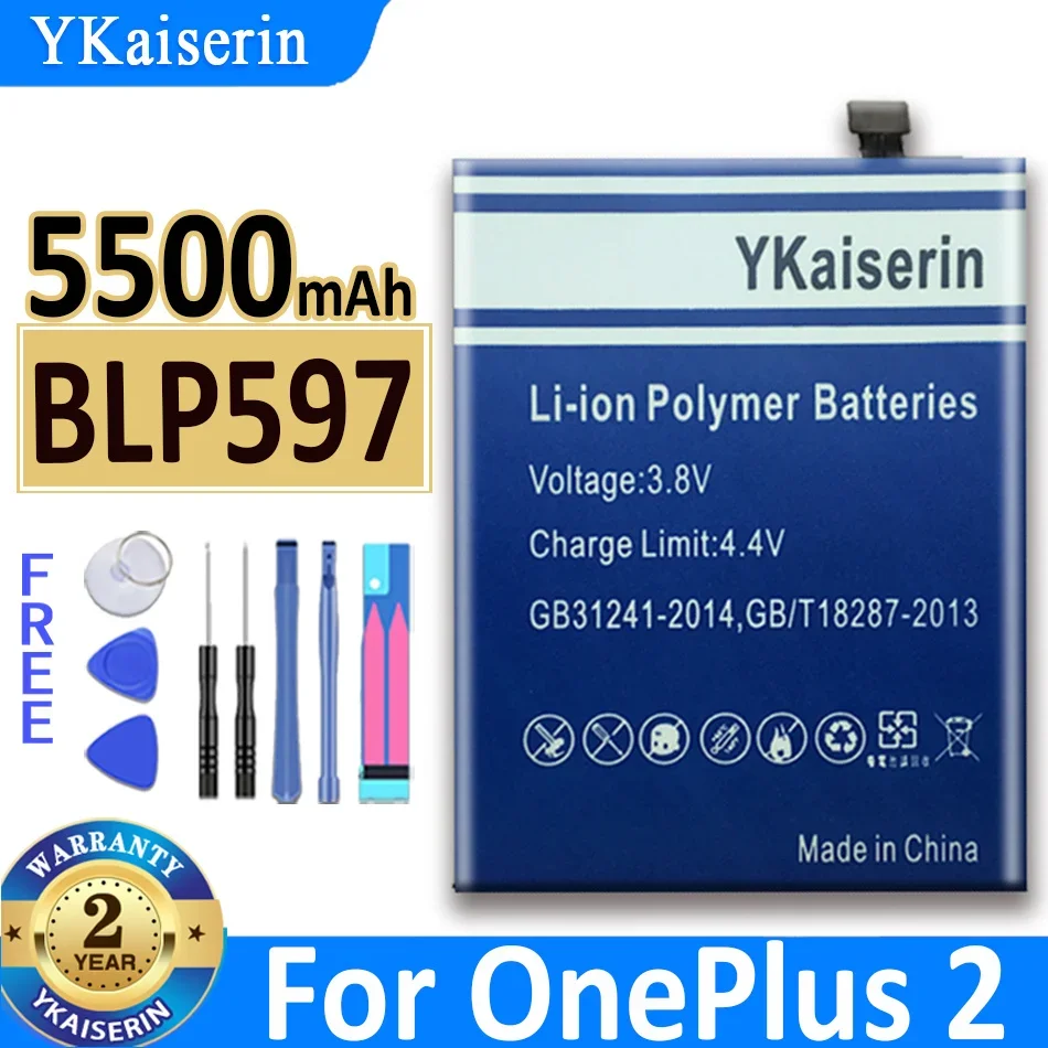 YKaiserin High Capacity BLP637 Phone Battery for Oneplus 5 5T One Plus 1+  1 A0001  2 3 Three 3T 5 5T 6 Batteria + Free Tools