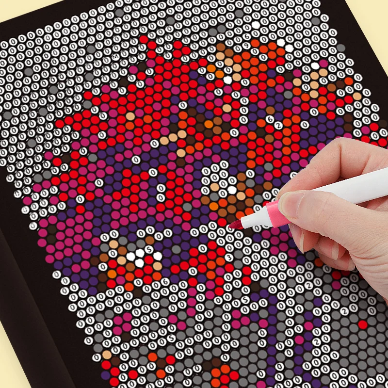 Pixel Grid Mystery Mosaic Coloring Book,Number Guided Mosaic Painting Featuring Animals and Scenery,Great Gift Art Activity Book
