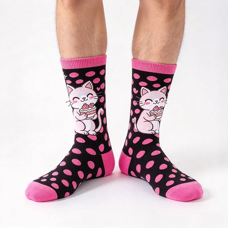 10/20/30Pairs Random Unisex Funny Novelty Crew Socks, Anime Cartoon Animal Gamer Socks, Halloween Christmas Gift Socks