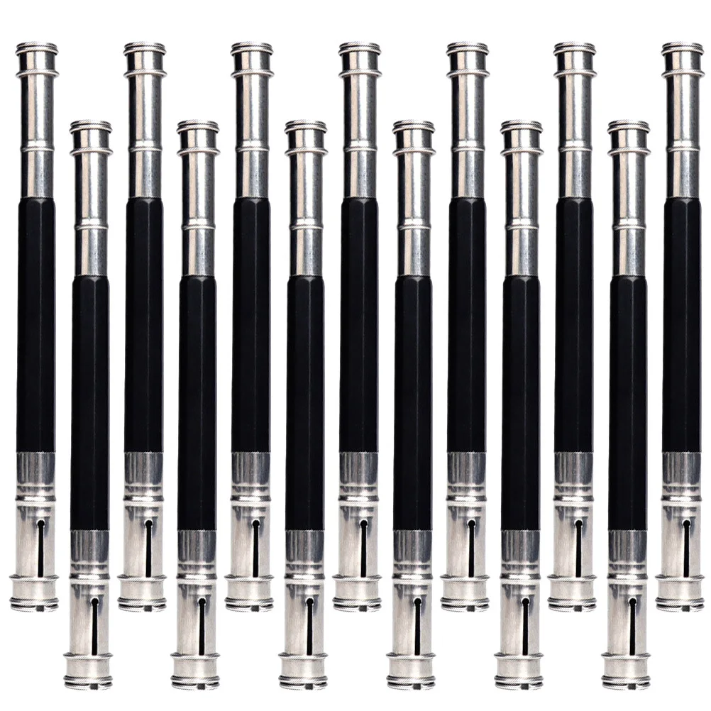 13 Buah Ekstender Pensil Ujung Ganda Logam, Ekstender Pensil Seni, Tempat Pensil Sketsa, Alat Gambar Seniman yang Dapat Digunakan Kembali, Ekstender Pensil Sketsa