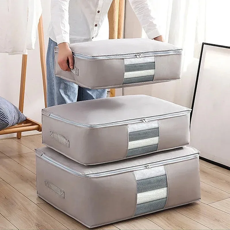 

Large Capacity Foldable Clothing And Bedding Storage Bag - Portable Packaging Bag for Home And Travel Organization