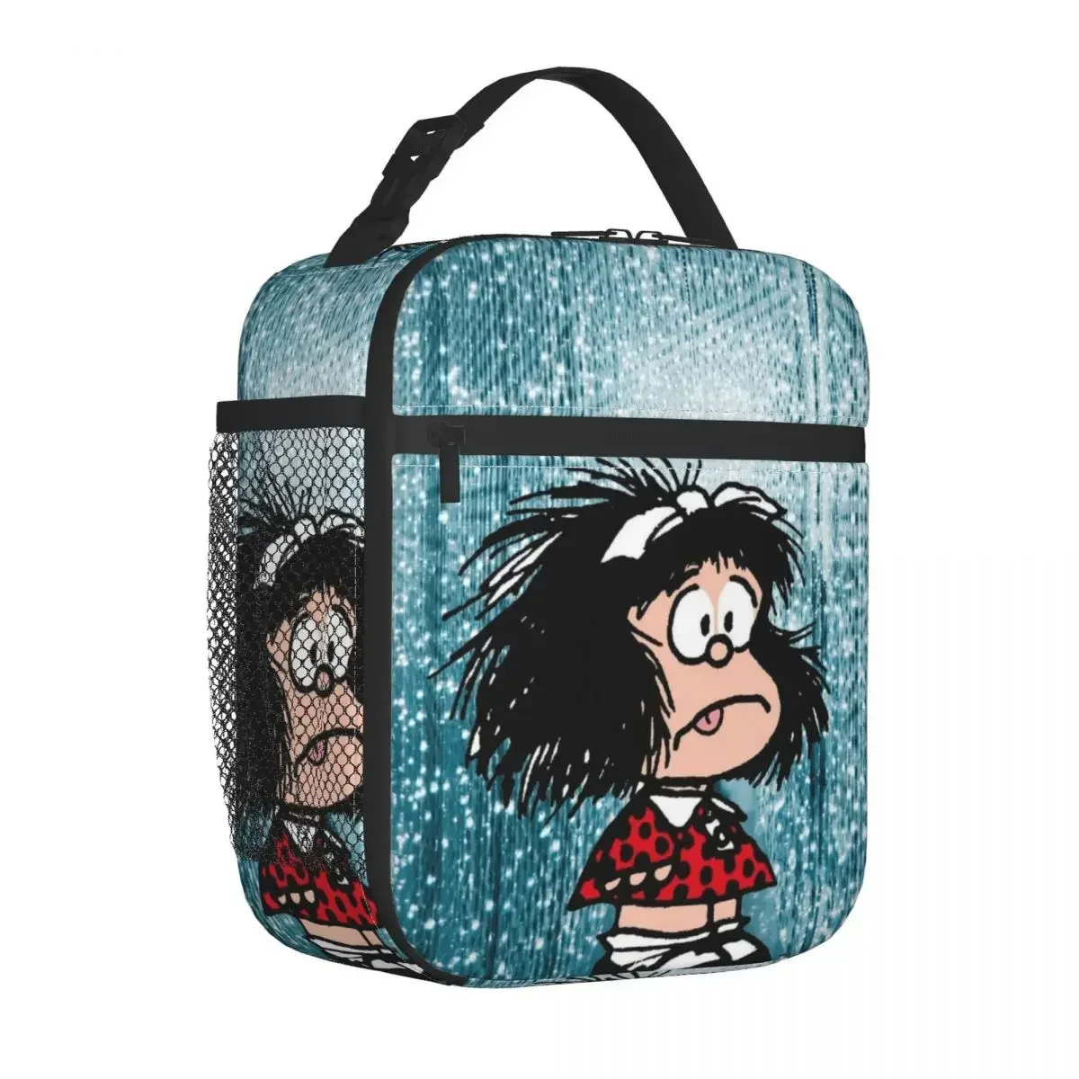 Mafalda In Shock Lunch Bag Argentine Cartoon Quino Comic Funny Lunch Box For Child Cooler Bag Oxford Thermal Tote Handbags