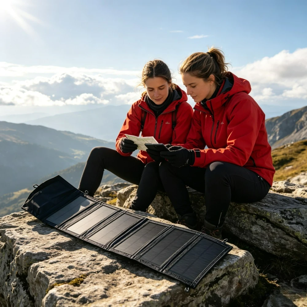 Space Saving Foldable USB Solar Panel 25W 100W Waterproof Solar Charger Easy Put Into Backpack for Long‑Distance Hiking and