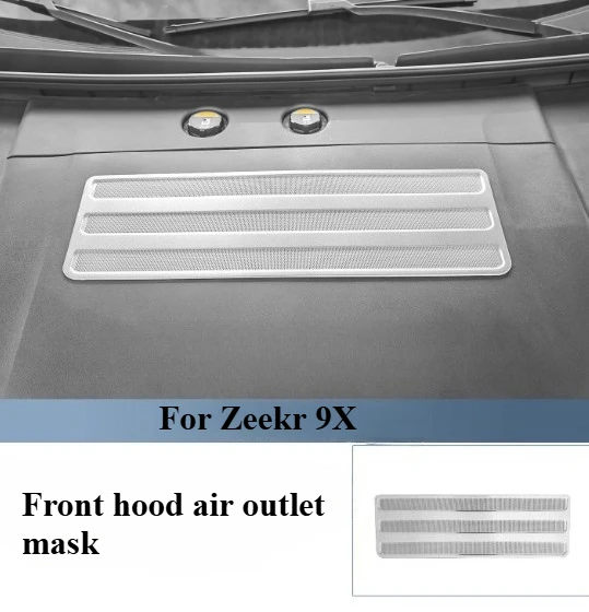 For Zeekr 9X Front hood air outlet mask stainless steel dust cover anti falling and durable interior accessories