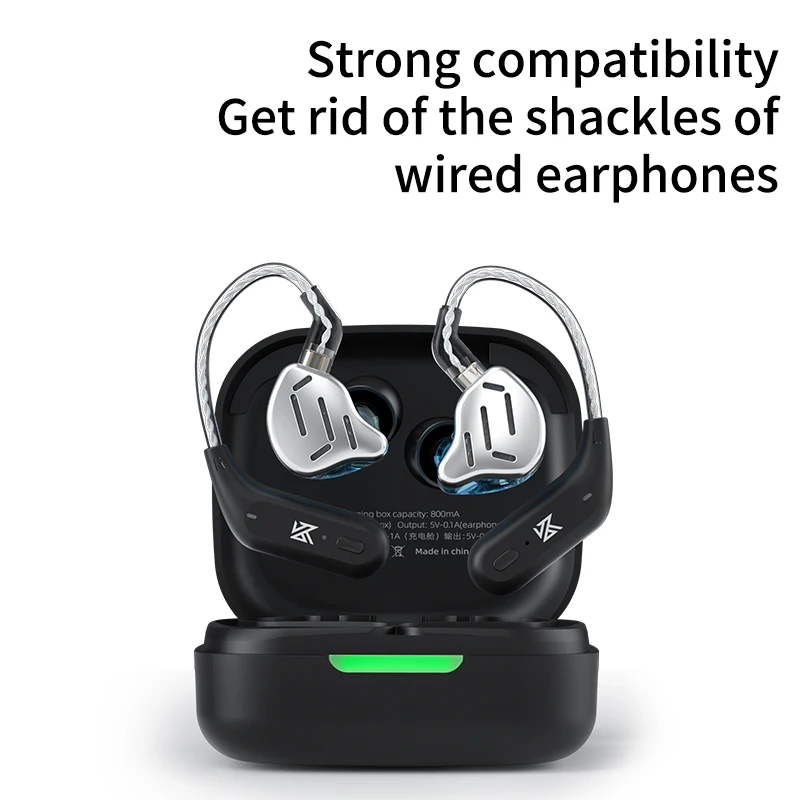 KZ AZ09 Cavo adattatore per cuffie wireless QCC3040 Modulo Bluetooth 5.2 Cavo di aggiornamento Gancio per l'orecchio C Pin con custodia di ricaricaAdatto e