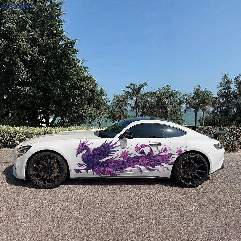 Purple Phoenix Car Sticker Full Body Decal Decoration Covering Scratches Protect Car Sticker Waterproof Car Vinyl Wraps