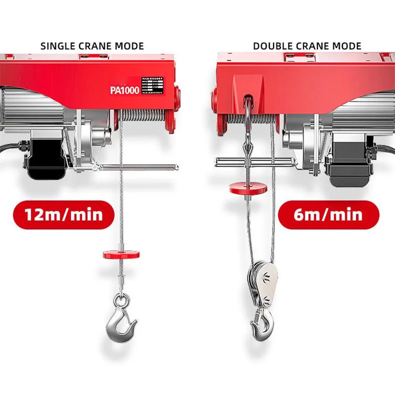 1908 útil 500 kg polipasto eléctrico cable de elevación grúa de elevación taller eléctrico pórtico eléctrico cr 922