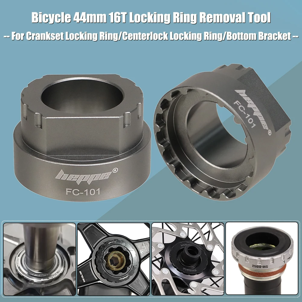 HEPPE Fahrrad-Kurbelgarnitur-Abzieher für Sperrring 44mm 16T, Werkzeug zum Entfernen des Sperrrings, Reparaturwerkzeug für Fahrrad-Tretlager und Centerlock-Sperrring – Detail 4