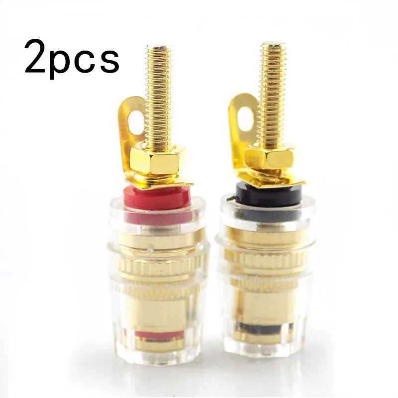 2pcs 4mm Banana Plug Audio Connector Amplifier Speaker Binding Posts Oxidation Resistance Brass Terminal Gold Plated L1