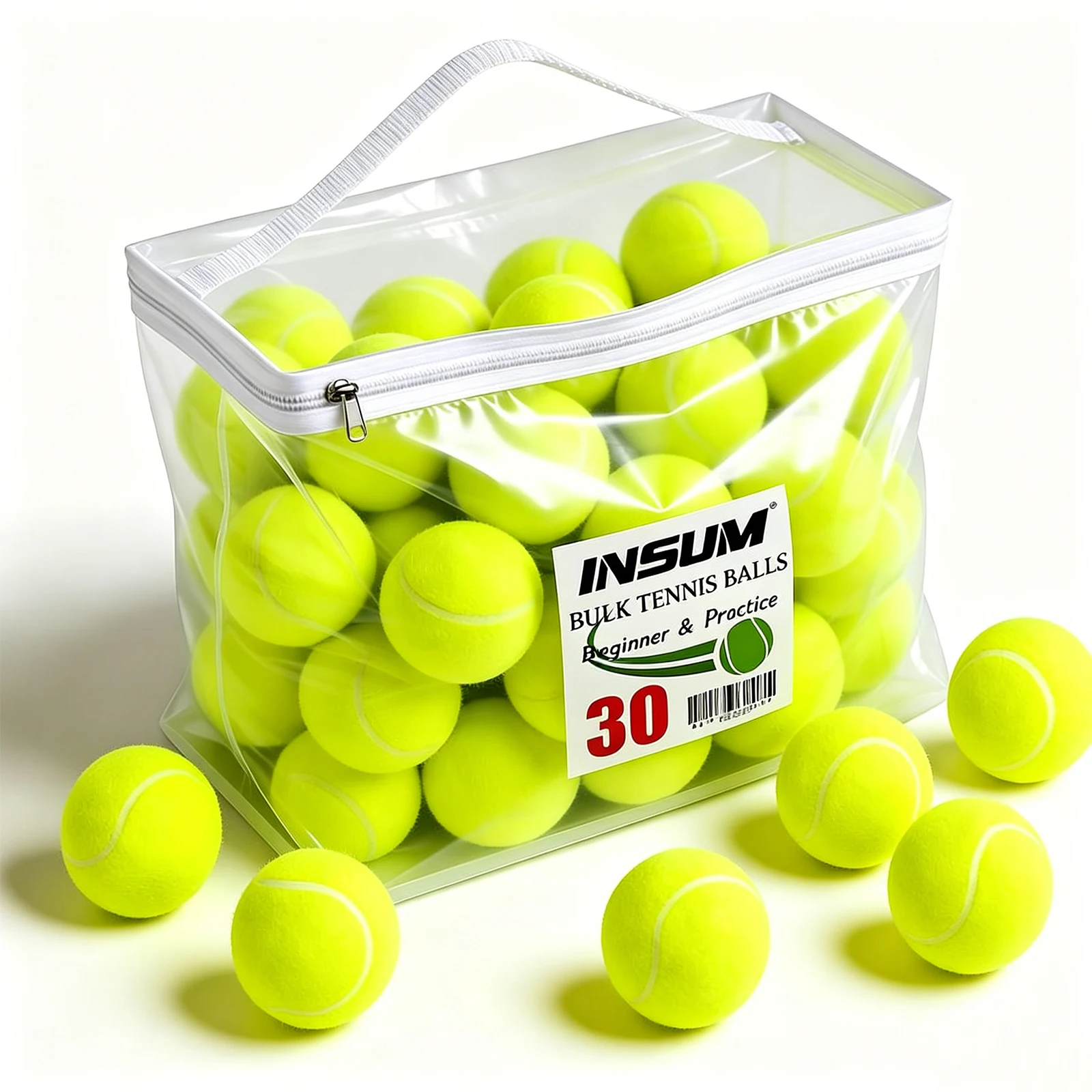 30/20/12 Pack No-Logo Tennis Balls 2.5inch Pressureless Training Balls Durable for Practice, Dog Fetch & All Court Types