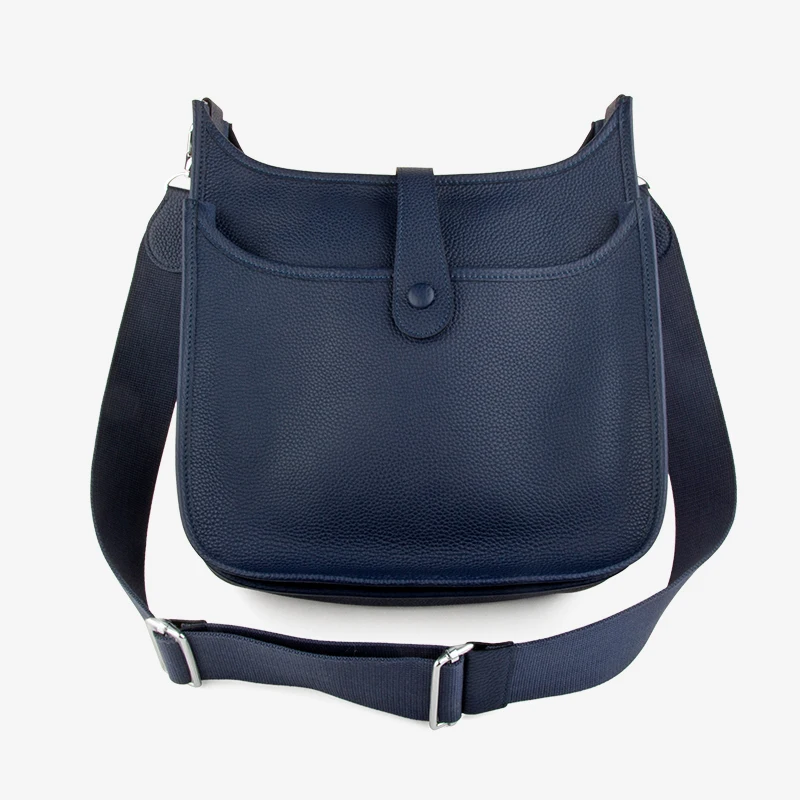 DONNAIN Classic Common Casual Square Crossbody Bags Women Men Natural Calfskin Plus Size Navy Blue Minimalist Bag Top Quality