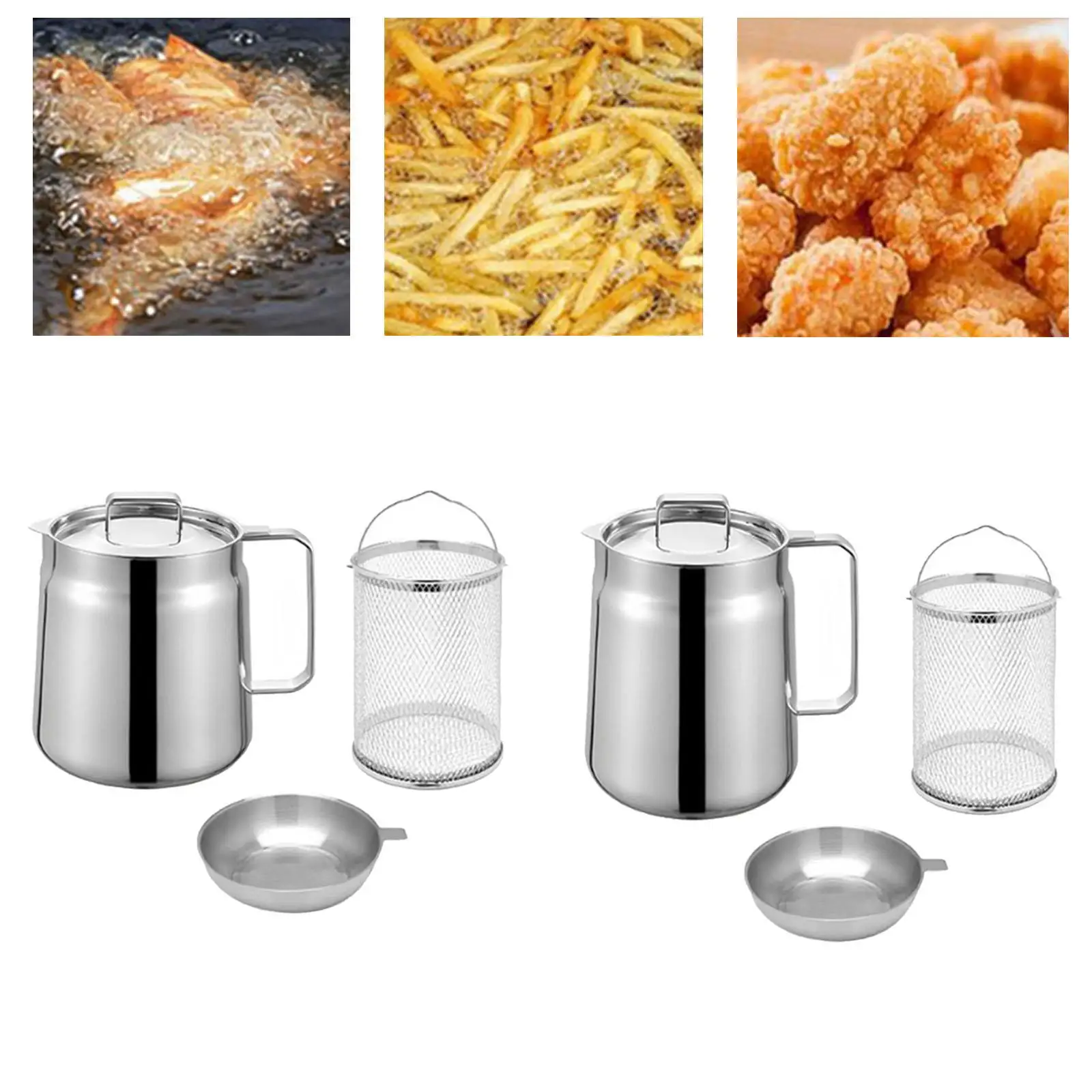 Stainless Steel Deep Fryer Kit with Unique Oil Draining Mechanism