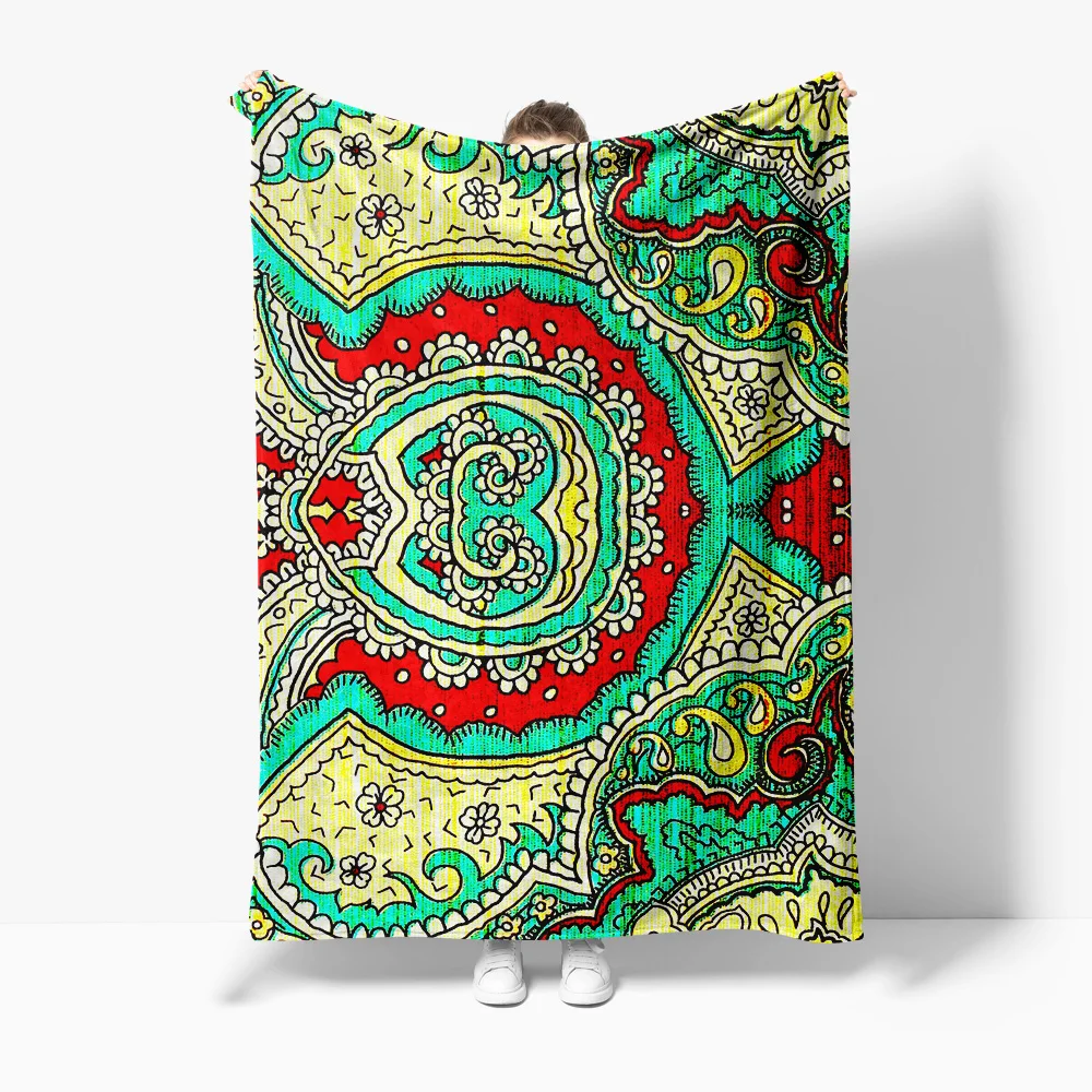 

Boho Paisley Print Cotton Throw Blanket Decorative Bed Sofa Cover Cushion Cover Bedspread Home Textile