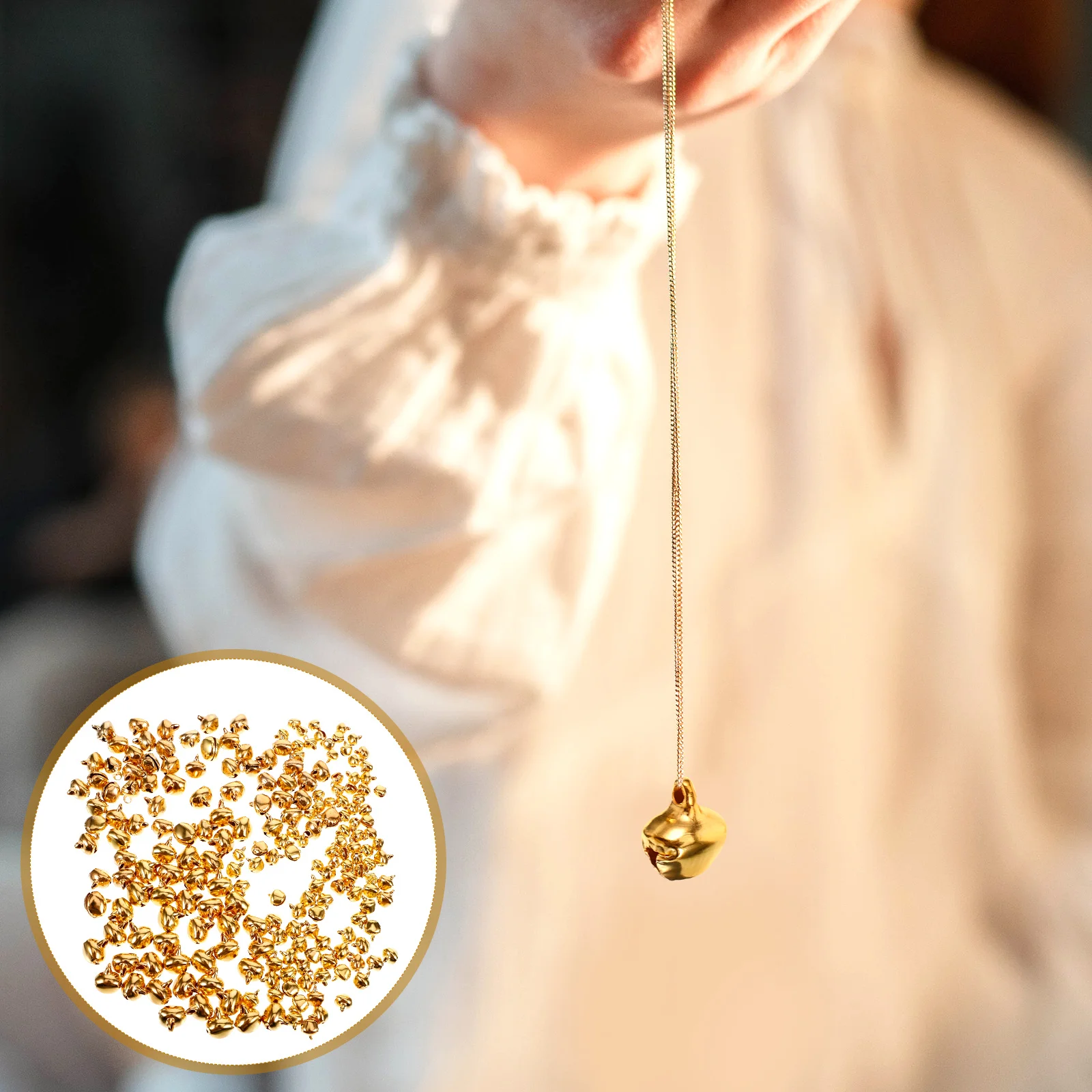 

200pcs Metal Bell Pendant Small Vintage Bells For Crafts Diy Keychain Decor Hanging Christmas Decoration Charm Tiny Bells For