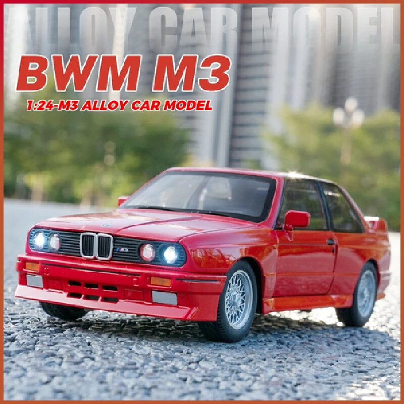 Jinlifang Diecast Car Model 1:24 Scale BMW M3 Street Version Metal Car Model Collection Display Piece Great Children's Toy Gift