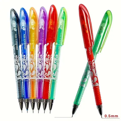 42pcs/set Neutral Erasable Pen 6 color Oval Eraser with refill Erasable Gel Pen Correction Supplies School Office Stationery