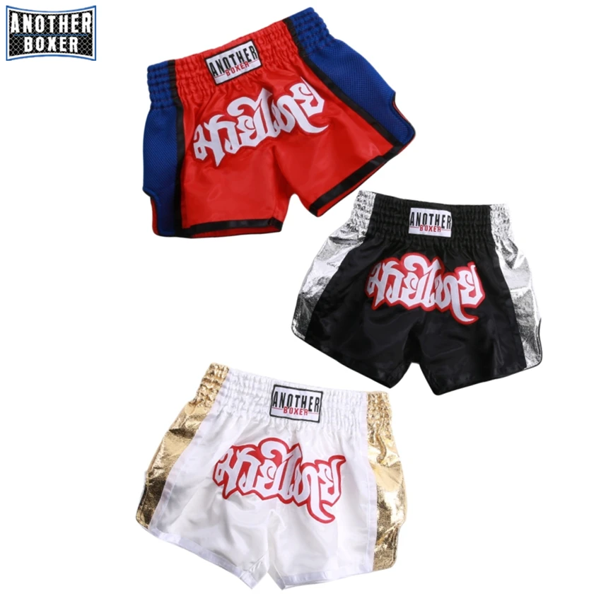 Muay Thai Shorts für Herren, Damen und Kinder, Boxtraining, Kickboxen, Bestickte Gym-Hosen, Kampfsport, Grappling-Training, MMA-Bekleidung – Detail 4