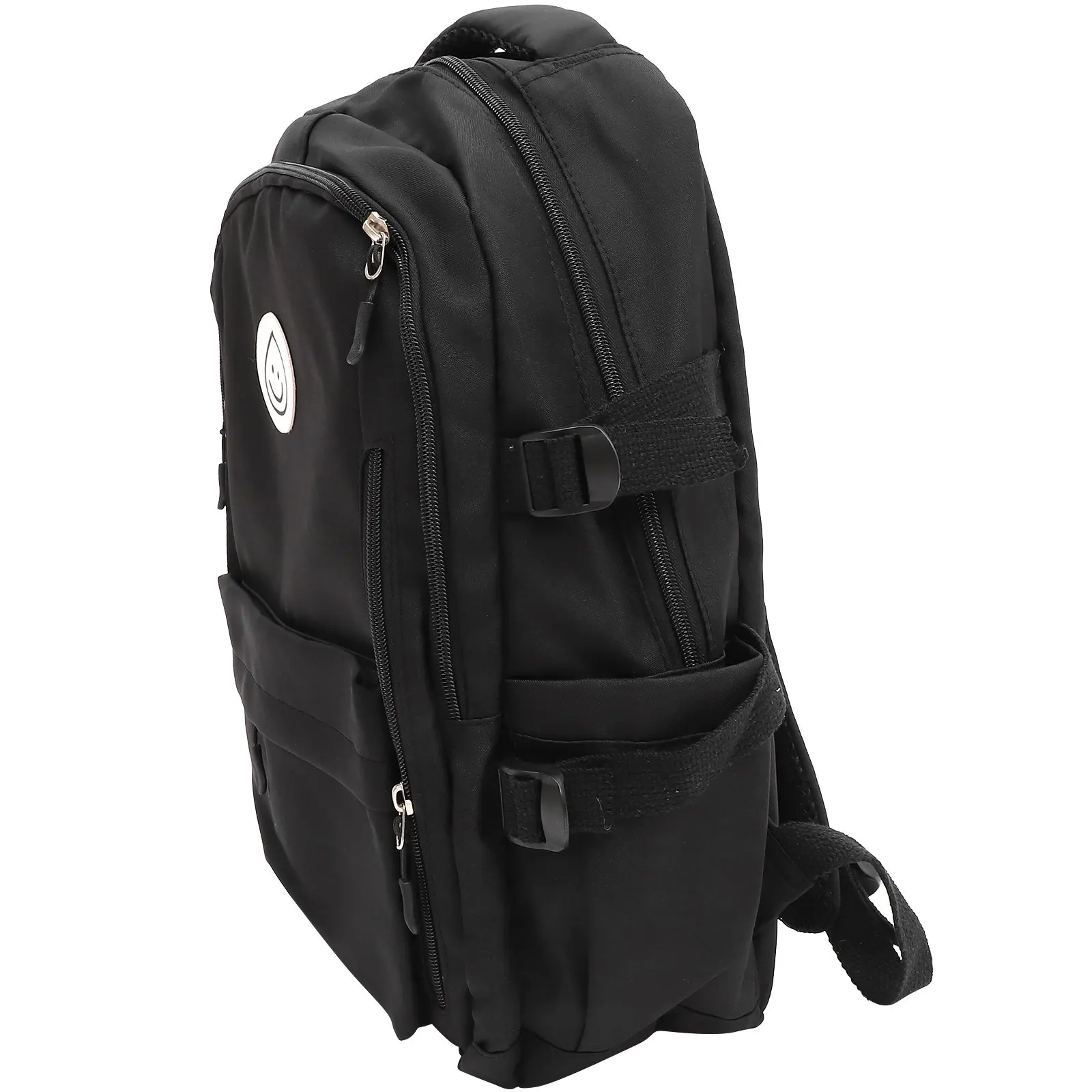 

1Pcs Premium Nylon Student Backpack Large Capacity Dual Side Pockets Waterproof Schoolbag for Books Stationery Organizer