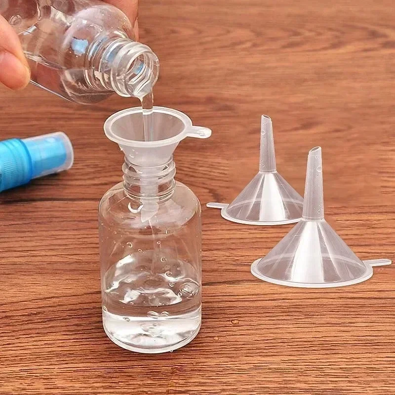 20/1Pcs Transparent Mini Funnels Small Mouth Plastic Liquid Oil Funnel Bottleneck Bottles Packing Tool Laboratory Supplies Tools