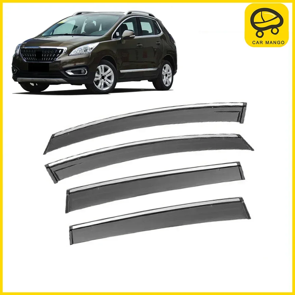 

Хромированные полоски, защита от дождя для PEUGEOT 3008 2008-2023, оконный козырек, ветровые дефлекторы, дверной козырек, вентиляционные шторы, вентиляционный козырек