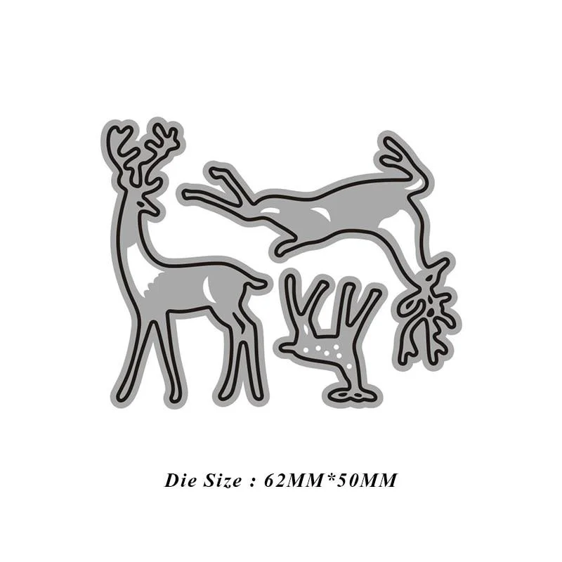 1Pc Elk and trees Christmas Metal Cutting Dies Scrapbooking Photo Album Decorative Embossing Paper Card