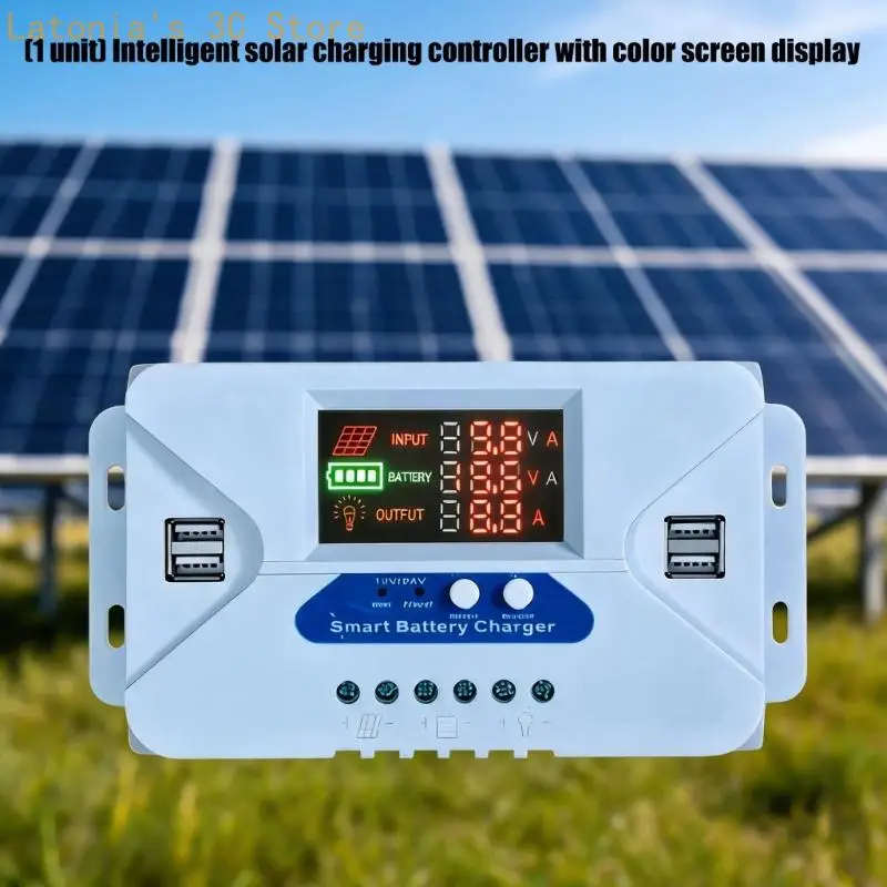 Solarladeregler 12V 24V mit Farbbildschirm und USB-Ausgang für Batteriepflege zu Hause, Gartenbeleuchtung und – Detail 7