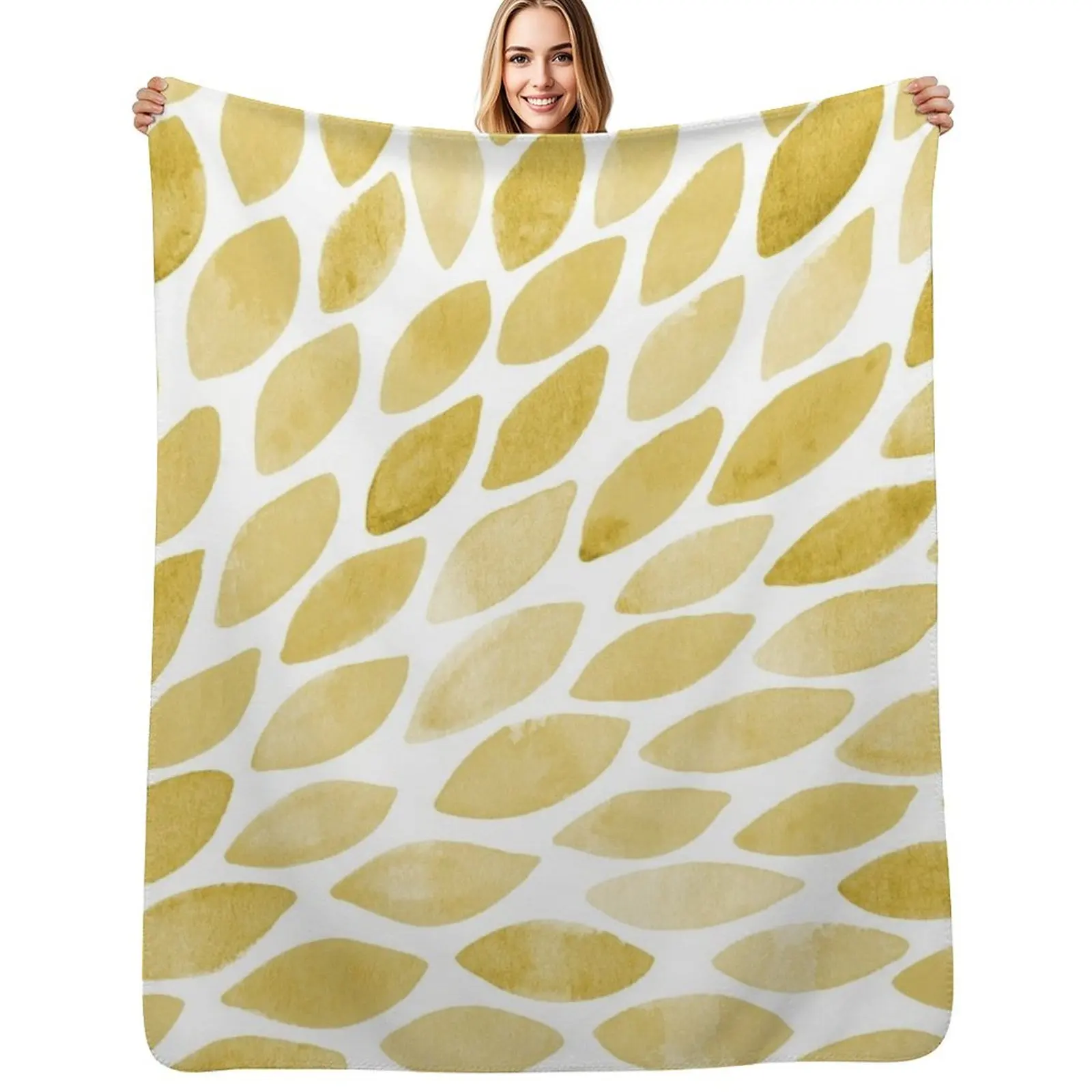 Watercolor brush strokes - yellow Throw Blanket christmas decoration Luxury Throw Nap Bed covers Beautifuls Blankets