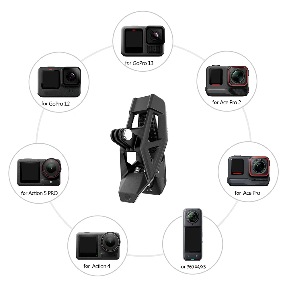 Helm Kinnhalterung Clip Motorradhelm Kinnhalterung Sportkamera Clip für GoPro 13 12 11 10 9 8 für DJI Osmo Action 5 Pro 4 3