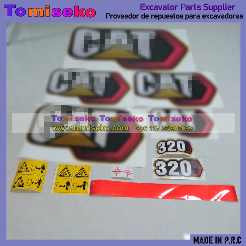 Full set Sticker Decals Kit Fits For Caterpillar CAT E320 Excavator Sticker model designation Parts