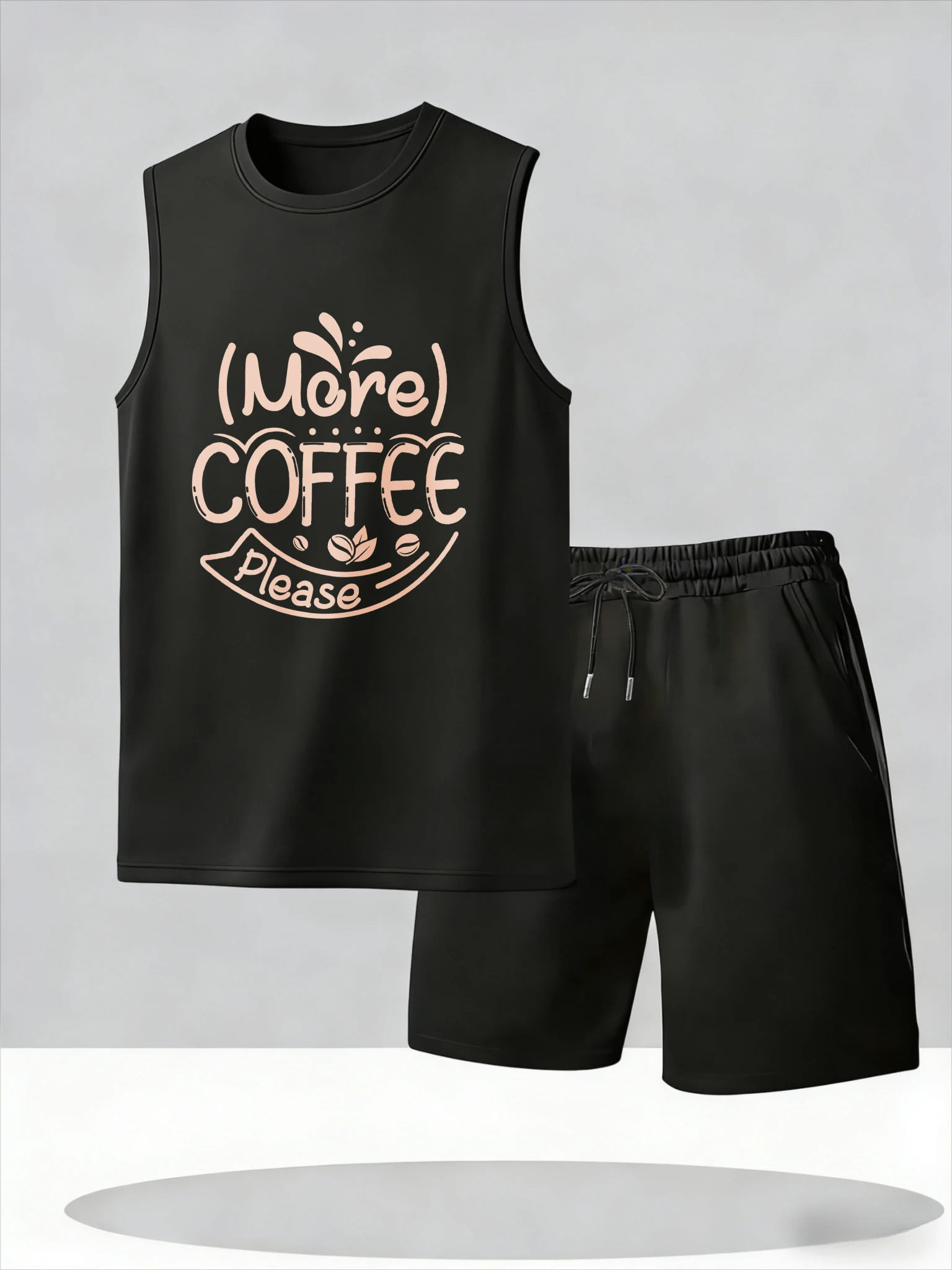 

Men's Tank Top Sets 2026 Summer Thin Quick Dry oversize 2 piece set beach seaside Old money man Breathable crewneck sports