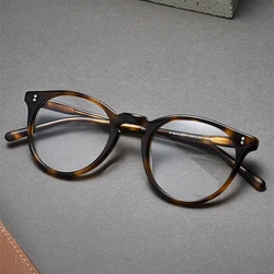 Handmade Brand Design Retro Round Glasses Frames Men Women Vintage Ultralight Oval Eyeglasses Women Top Quality Acetate Eyewear