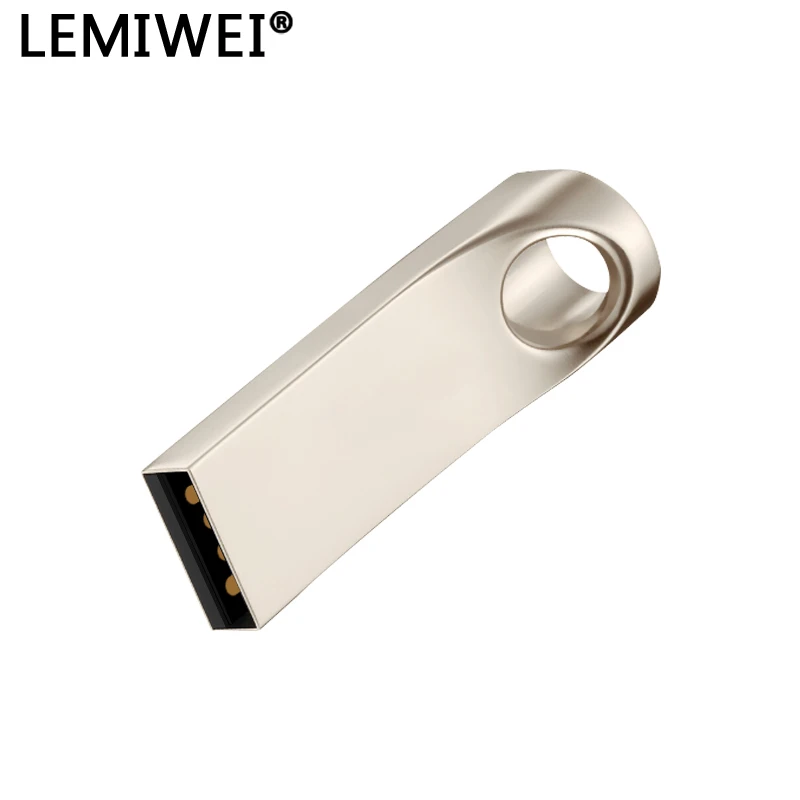 Lemiwei USB แฟลชไดร์ฟ64GB 32GB 16GB 8GB 4GB เพนไดรฟ์ปากกาไดร์ฟไม้ยาวกันน้ำสีเงินยูเอสบีของขวัญ