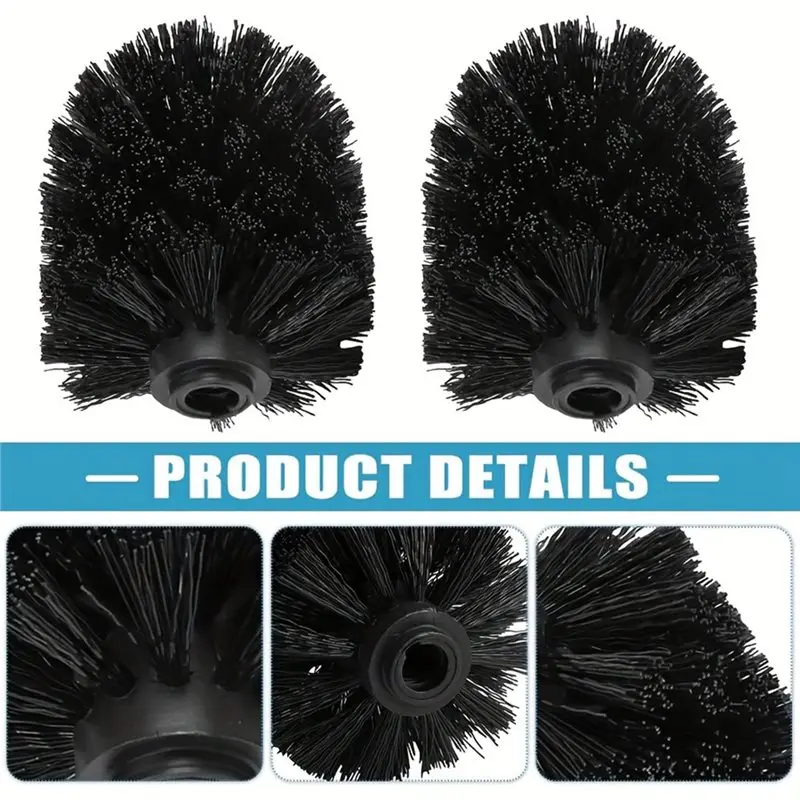 A25F-Toilet Brush Replacement Heads With Stainless Steel Handle Duty Toilet Bowl Cleaner Brushes, Detachable Scrub Brush view 3
