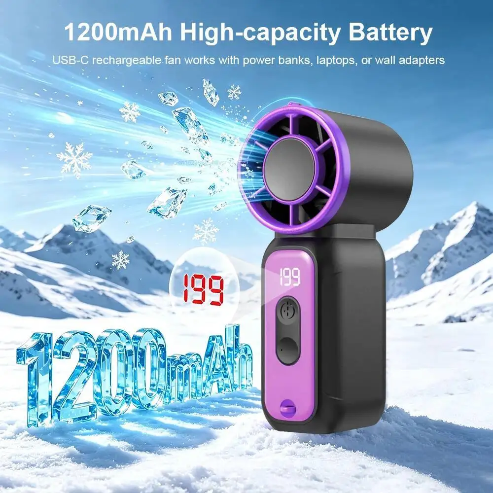 Mini Hand Fan Ultra Portable USB Rechargeable Neck Hanging With Light Pocket Size Small Handheld For Outdoor