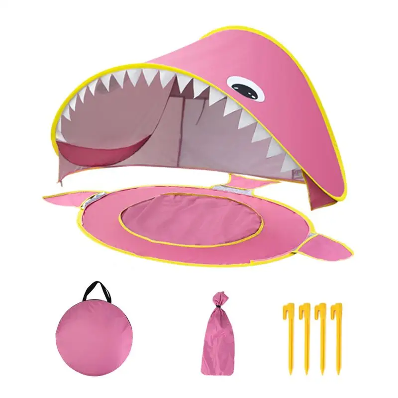 

Kids Play Tent Cartoon Beach Play Tent UV Protection Built-In Small Pool Portable Sun Shelter Foldable Baby Outside Sunshade For