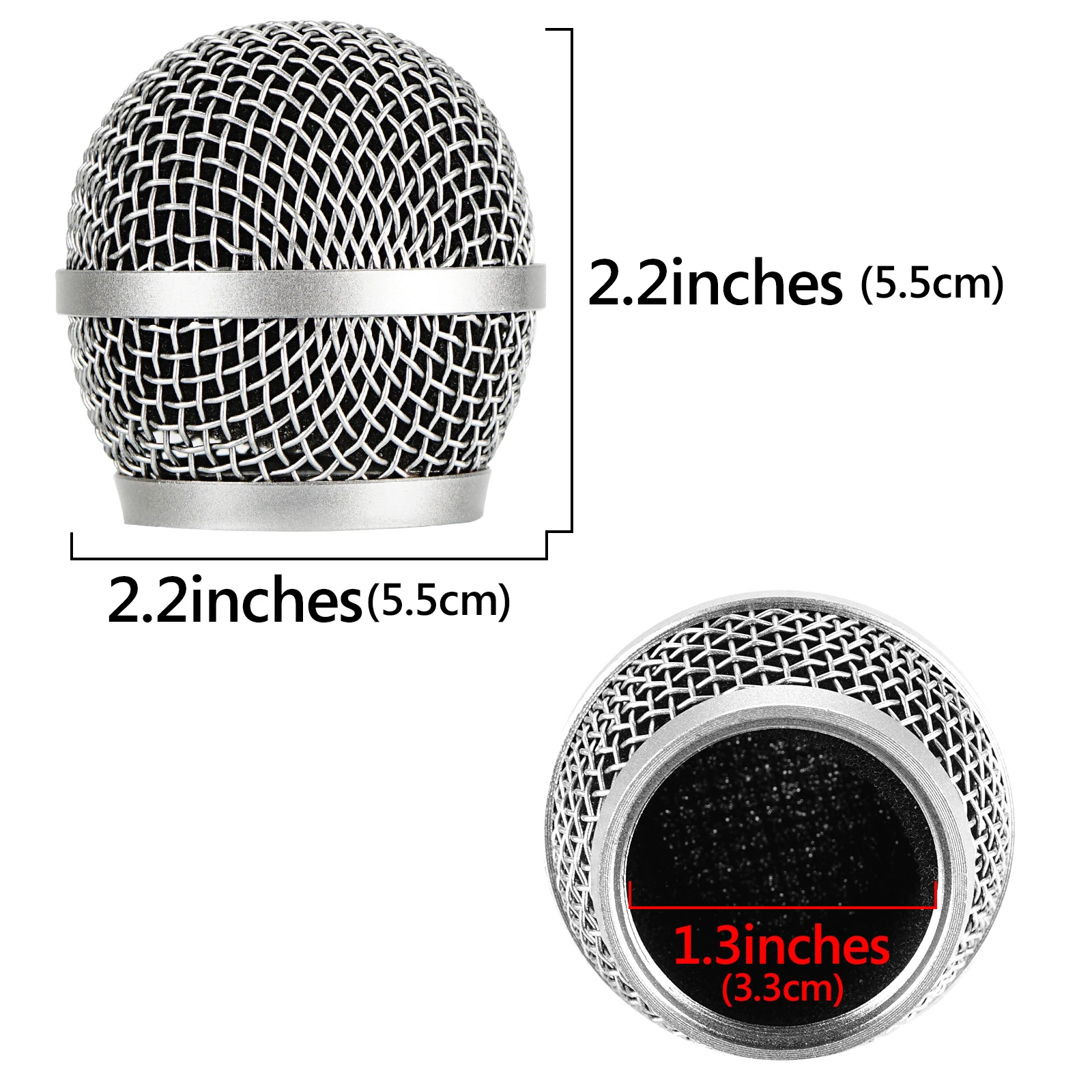 Geekria for Creators Microphone Replacement Grille for Shure PG48, PG58, PGX2, BLX288, PG24 Mic Head Cover