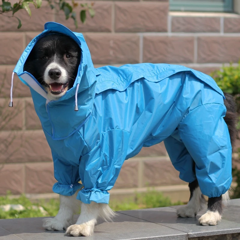 Pet Large Dog Raincoat Outdoor Waterproof Clothes Hooded Jumpsuit Cloak For Small Big Dogs Overalls Rain Coat Labrador