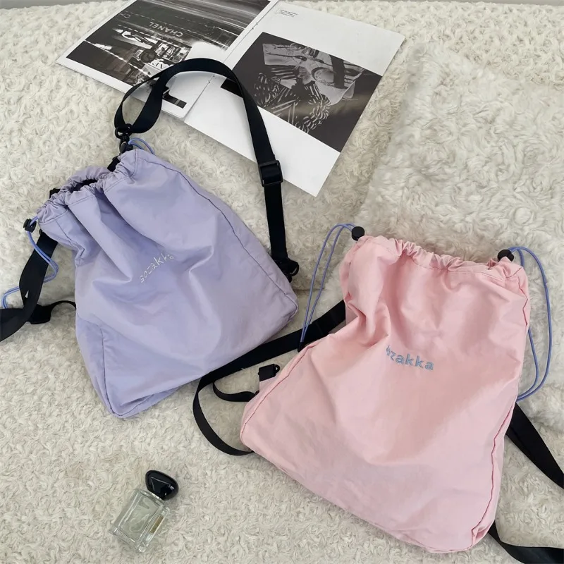 Youda Nuovo zaino in tessuto poliestere per borse da viaggio shopper unisex semplici in puro colore con motivo a lettere di grande capacità