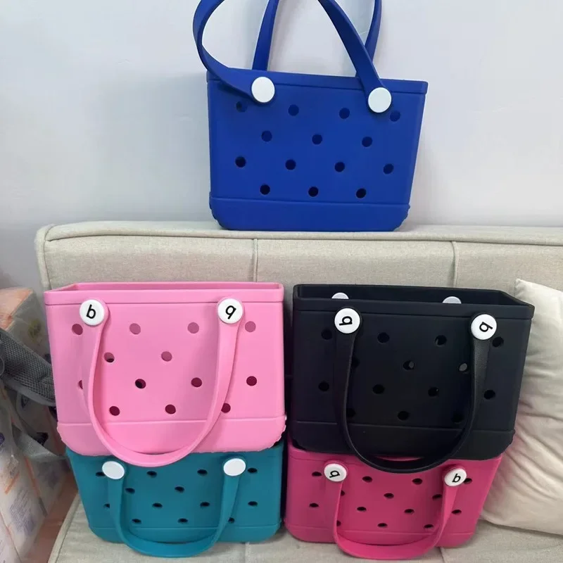 Mini bolsa de goma EVA impermeable para niños, cesta de almacenamiento de playa, bolso de compras, Picnic, bolsa de mano