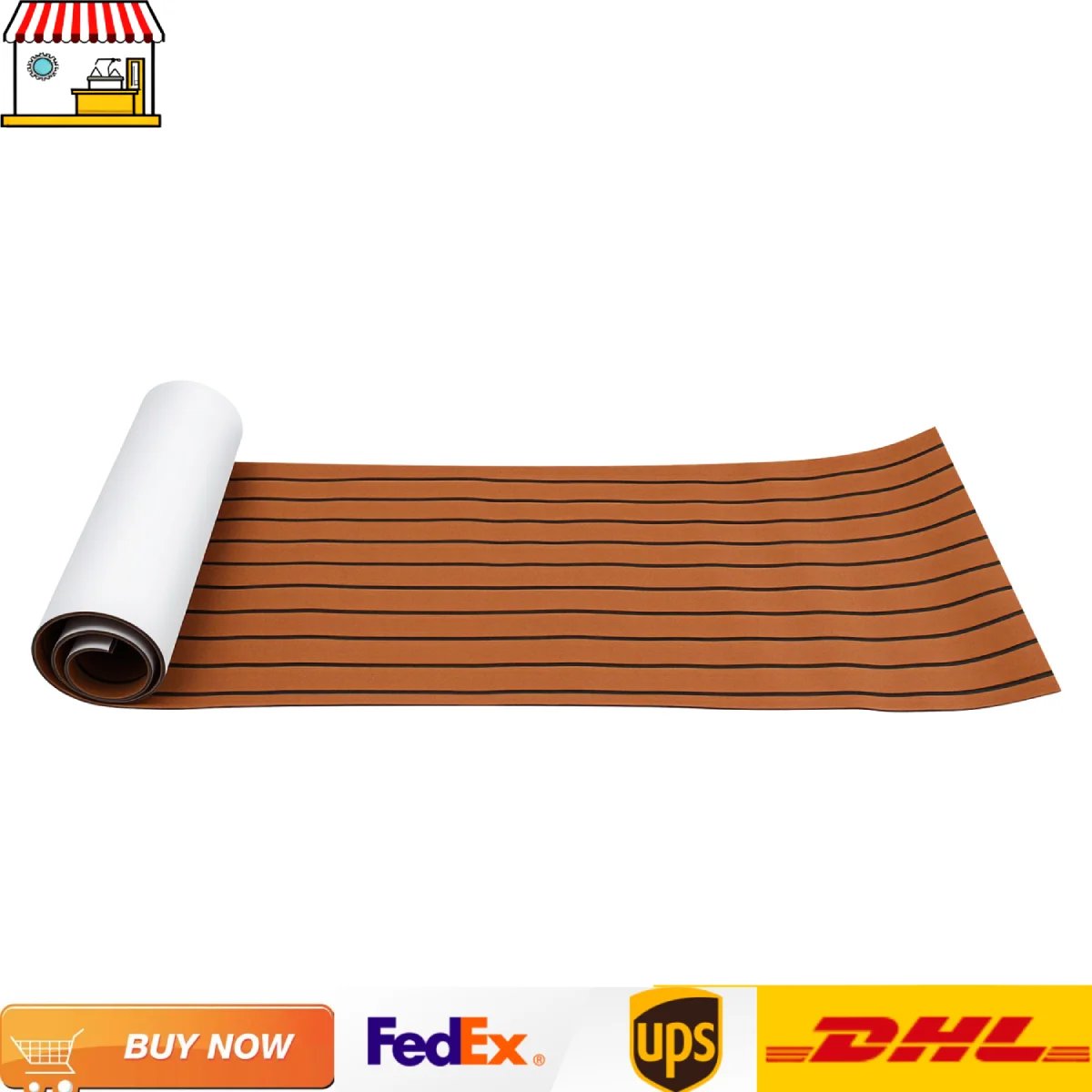 

Нескользящий коврик для пола из ЭВА, 240x60 см, полосатый самоклеящийся напольный коврик, коричневый