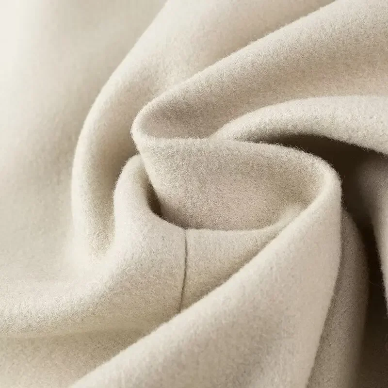 2024 herbst Winter Mode Quaste Einfarbig Oansatz Mantel WomanLoose Temperament Lange-sleeve Tasche Mantel Weibliche Streetwear – Detail 20