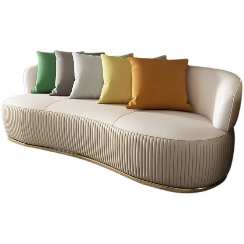 Modern stainless steel dining glass table, golden luxury living room furniture sofa set
