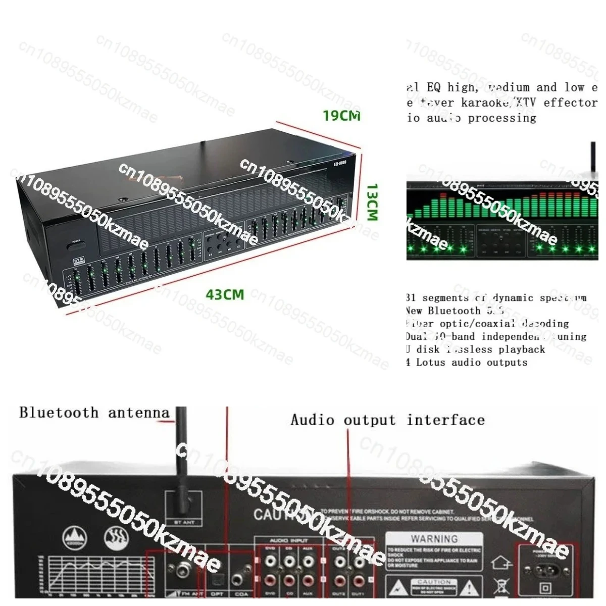 Suitable for professional EQ high, medium and low equalizers, stereo home hot karaoke/KTV effects/stage audio processing