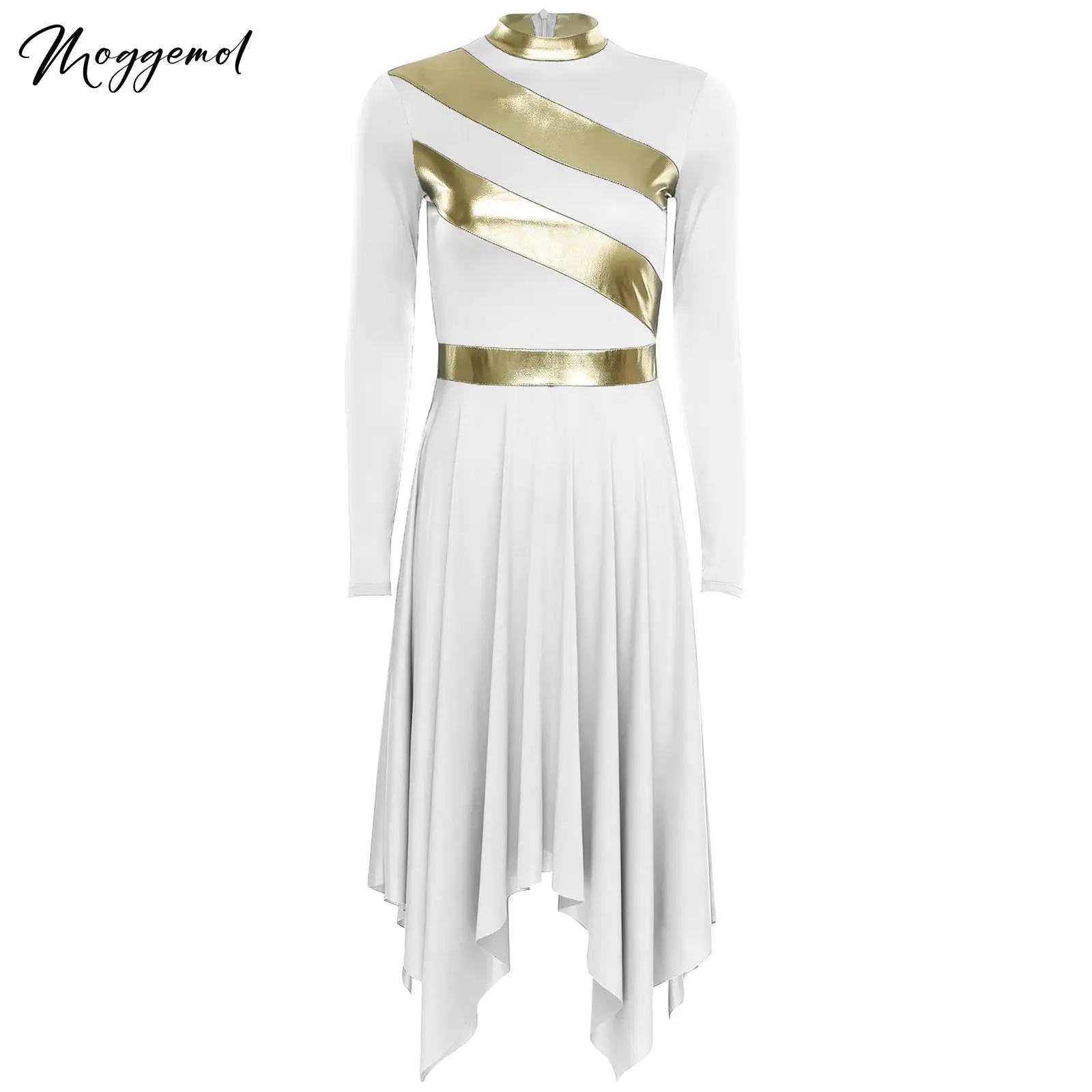 

Женское металлическое лоскутное платье для христианского поклонения, платье для церковного хора, платье-туника, современный литургический лирический танцевальный костюм